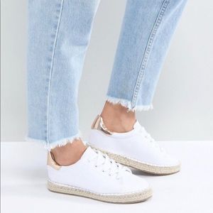 White Lace-up Espadrilles